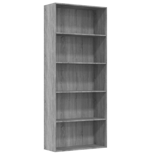vidaXL Book Cabinet Grey Sonoma Engineered wood 31.5x11.8x74.4 in