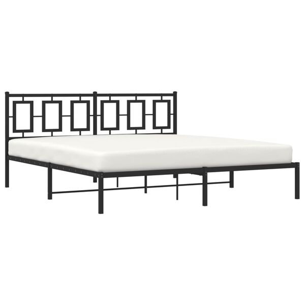 vidaXL Bed Frame Black Steel Full Bed Frame Rectangular Modern