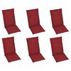 vidaXL Reclining Patio Chairs with Cushions 6 pcs Solid Teak Wood (3x48980+314115)