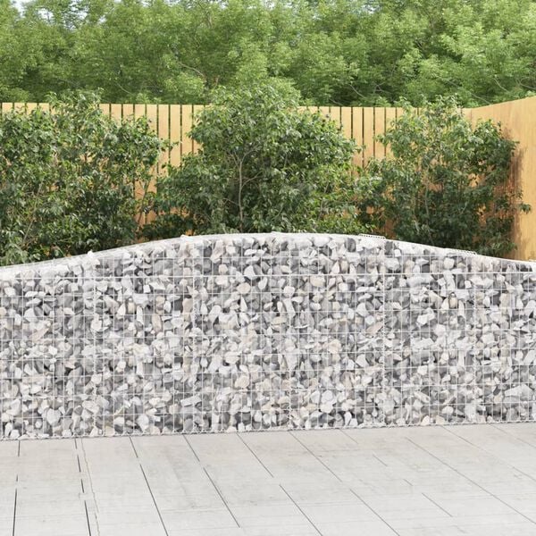 vidaXL Gabion Basket Set of 2 Silver Galvanized Iron Large Durable