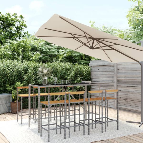 vidaXL Garden Bar Set Grey