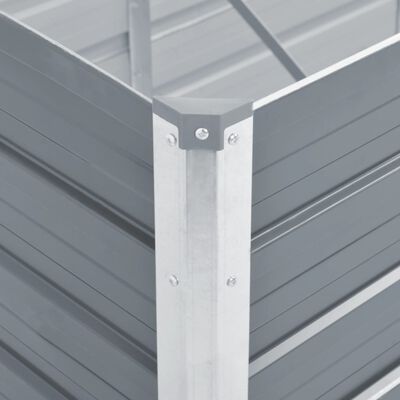 vidaXL Garden Raised Bed Galvanized Steel 50.8"x50.8"x30.3" Gray