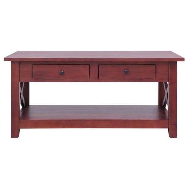 vidaXL Coffee Table Brown Solid Mahogany Medium Rectangular