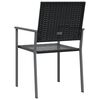 vidaXL Garden Chair Set of 2 Black PE rattan, powder-coated steel