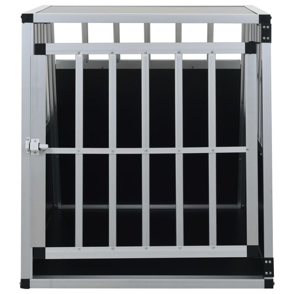 vidaXL Dog Cage Silver Aluminum and MDF 25.6 x 36.0 x 27.4 in