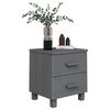 vidaXL Bedside Cabinet Set of 2 Dark Grey Solid Pinewood, MDF