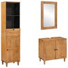 vidaXL Bathroom Furniture Set with Drawer 3 pcs Brown solid mango wood