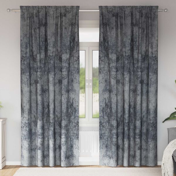 vidaXL Velvet Curtains 2 pcs Silver Grey 88.58 x 55.12 in Velvet
