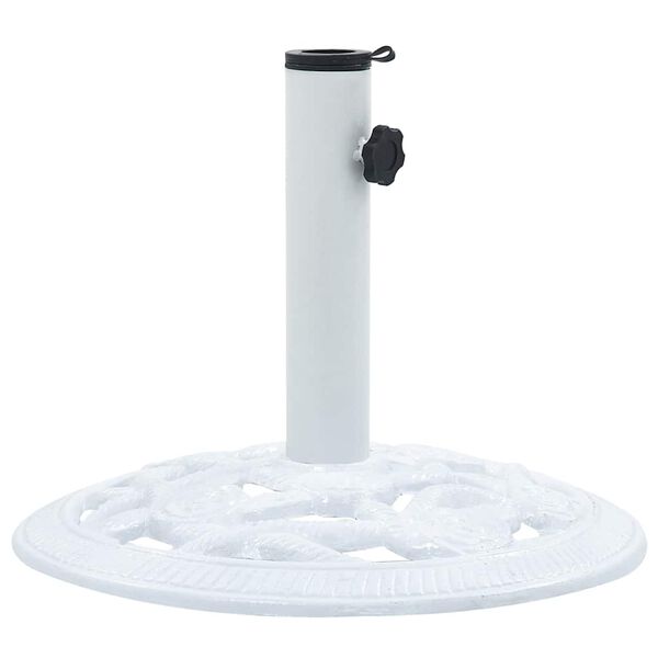 vidaXL Umbrella Base White Cast iron 15.7 in diameter base