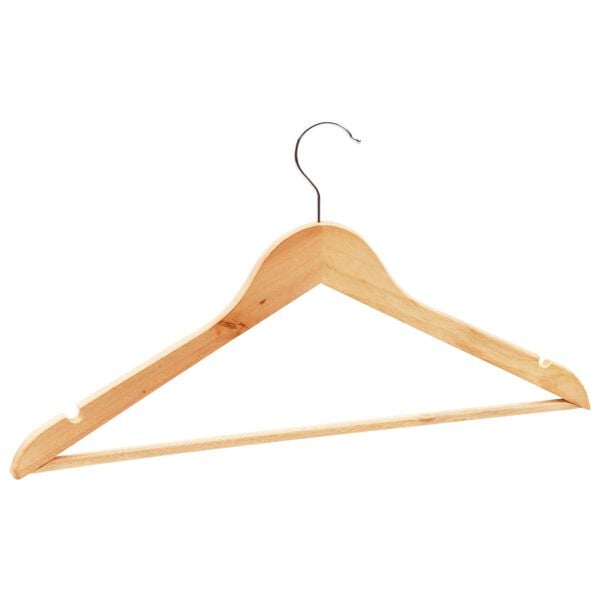 vidaXL Hanger Set of 20 Light Brown Hardwood, metal Standard Rotatable