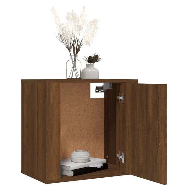 vidaXL Wall-mounted Bedside Cabinet Brown Oak Engineered wood