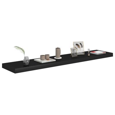 vidaXL Floating Wall Shelves 4 pcs Black 47.2"x9.3"x1.5" MDF