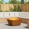 vidaXL Fire Pit Brown 31.50 x 31.50 x 15.75 in Steel