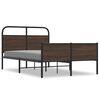 vidaXL Bed Frame Brown Oak Steel Full Rectangular Traditional