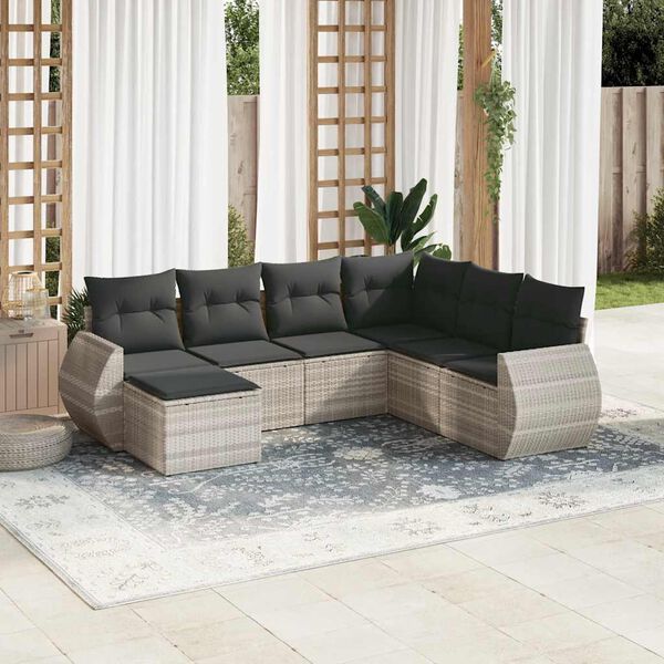 vidaXL Garden Sofa Set Light Grey