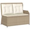 vidaXL Patio Lounge Set Beige Poly Rattan Compact Adjustable Feet