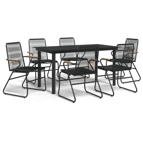 vidaXL Garden Dining Set Black