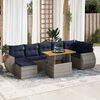 vidaXL 8 Piece Patio Sofa Set with Cushions Gray Poly Rattan