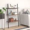 vidaXL Leaning Shelf Dark brown and black Engineered wood and steel