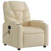 vidaXL Massage Recliner Chair Cream Fabric (100% polyester), metal, plywood