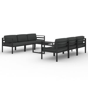 vidaXL 7 Piece Patio Lounge Set with Cushions Aluminum Anthracite