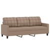 vidaXL 3-seater Sofa With Footstool Cappuccino