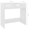 vidaXL Desk High gloss white Engineered wood Compact Sleek Desk