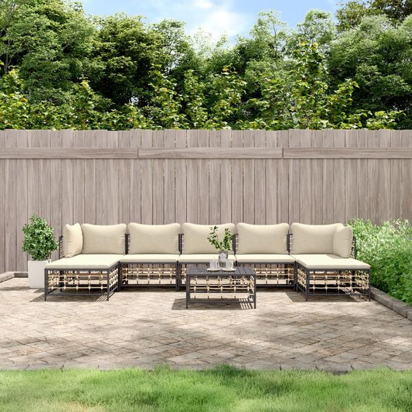 vidaXL Garden Lounge Set Anthracite and Beige