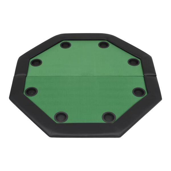 vidaXL Poker Table Green and Black MDF, Polyester, Artificial Leather, Steel