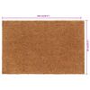 vidaXL Door Mat Natural Coir, PVC 25.6 x 39.4 in Door Mat Rectangular