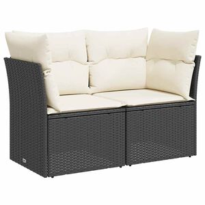 vidaXL Garden Sofa Black, Cream White