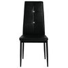 vidaXL Dining Chair Set of 4 Black Faux leather, wooden frame, steel legs