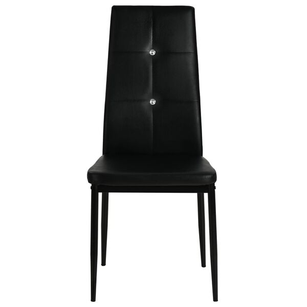 vidaXL Dining Chair Set of 4 Black Faux leather, wooden frame, steel legs