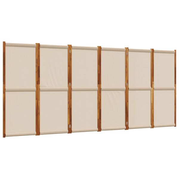 vidaXL 6-Panel Room Divider Taupe 165.4"x70.9"