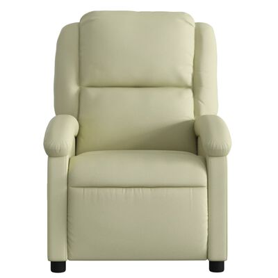 vidaXL Recliner Chair Cream Real Leather