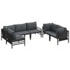 vidaXL Garden Sofa Set with Cushion 6 pcs Anthracite Steel