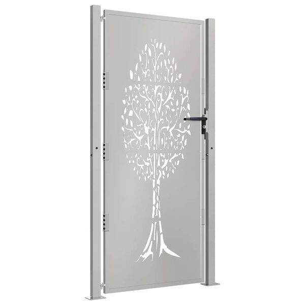 vidaXL Garden Gate 39.4x78.7" Corten Steel Tree Design