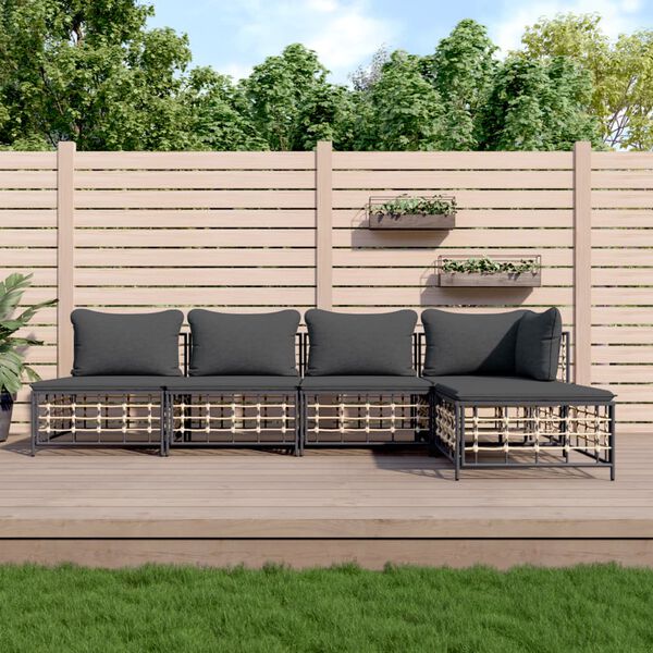 vidaXL Garden Lounge Set Anthracite
