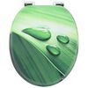 vidaXL WC Toilet Seats with Soft Close Lid 2 pcs MDF Green Water Drop Design (2x146915)