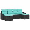 vidaXL Garden Sofa Set 6 pcs Black 55 x 62 x 69 cm Poly rattan