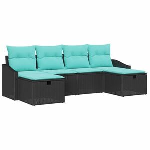 vidaXL Sofa Set with Cushion 5 pcs Poly Rattan