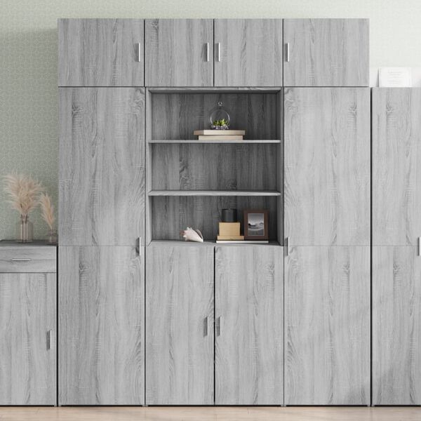 vidaXL Storage Cabinet Gray Sonoma Engineered Wood Tall Storage Cabinet