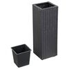 vidaXL Garden Raised Beds 3 pcs Poly Rattan Black
