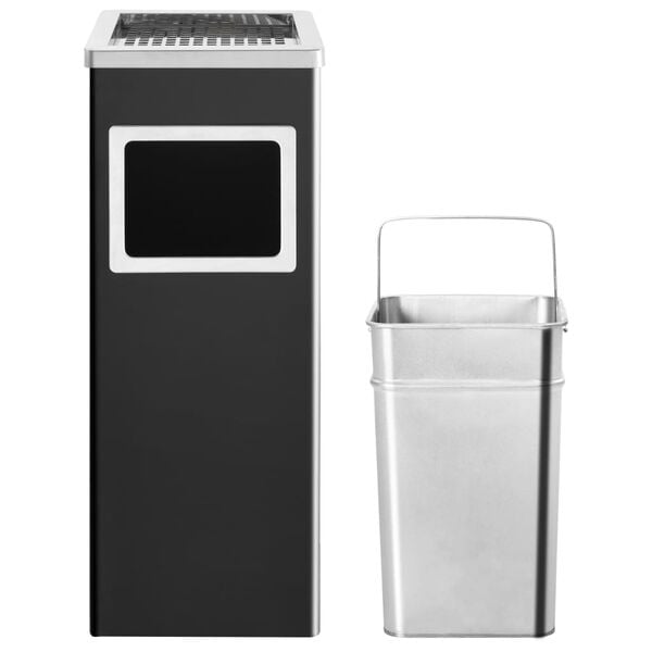 vidaXL Ashtray Dustbin Hotel 9.5 gal Steel Black