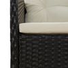 vidaXL Garden Lounge Set Black PE Rattan, Powder-Coated Steel Standard