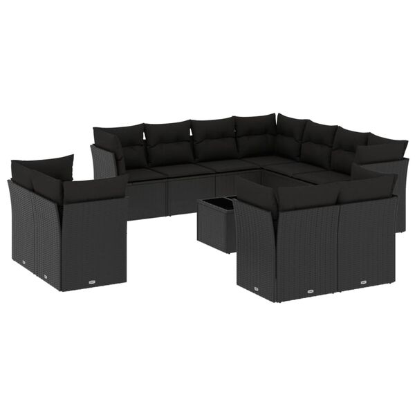 vidaXL Garden Sofa Set Black