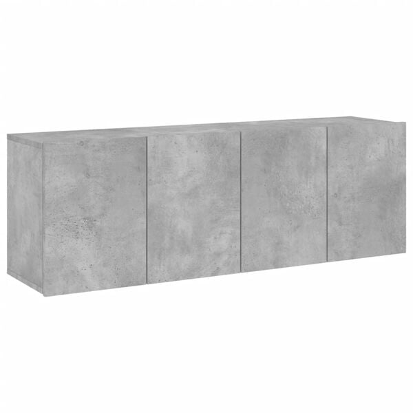 vidaXL TV Cabinet Set of 2 Concrete Grey Engineered Wood Medium
