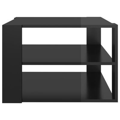 vidaXL Coffee Table High Gloss Black 23.6"x23.6"x15.7" Engineered Wood