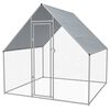 vidaXL Chicken Cage Silver frame, Grey roof
