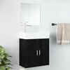 vidaXL Bathroom Furniture Set Black Engineered wood, glass Medium